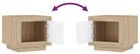 vidaXL Τραπεζάκι Σαλονιού Λευκό & Sonoma Δρυς 51x50x45 εκ. Επεξ. Ξύλο