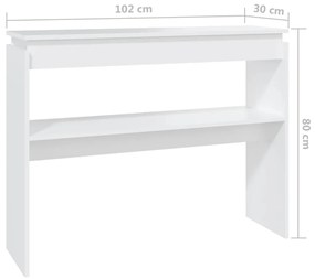 Τραπεζάκι Κονσόλα Λευκό 102 x 30 x 800 εκ. από Μοριοσανίδα - Λευκό