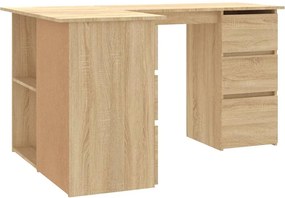 vidaXL Γραφείο Γωνιακό Sonoma Δρυς 145 x 100 x 76 εκ. από Επεξ. Ξύλο