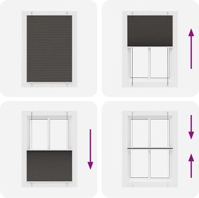 vidaXL Πλισέ περσίδα Μαύρο 90x100 cm Πλάτος υφάσματος 89,4 cm