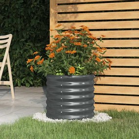 vidaXL Ζαρντινιέρα Ανθρακί 40x40x36 εκ. Γαλβανισμένος χάλυβας