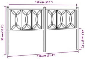 vidaXL Κεφαλάρι Μαύρο 150 εκ. Μεταλλικό