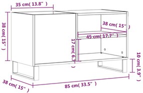 Δισκοθήκη Λευκή 85 x 38 x 48 εκ. από Επεξεργασμένο Ξύλο - Λευκό