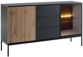 Μπουφές Haven II 162680239 154x39x83cm Natural-Black Particle Board, Metal