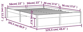 ΠΛΑΙΣΙΟ ΚΡΕΒΑΤΙΟΥ ΛΕΥΚΟ 120 X 200 ΕΚ. ΑΠΟ ΜΑΣΙΦ ΞΥΛΟ 814945