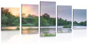 Εικόνα 5 μερών της ανατολής δίπλα στο ποτάμι - 100x50