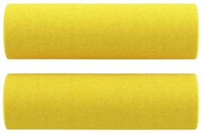 vidaXL Μαξιλάρια Διακοσμητικά 2 τεμ. Αν. Κίτρινο Ø15x50 εκ. Υφασμάτινα