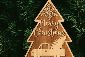 Σετ των 2 Intra απο ξύλο plywood Χρώμα wenge 3mm-4mm πάχος - Στολίδι Χριστουγεννιάτικου Δέντρου με Δίασταση 6x6 cm INTRAFABR-103581331