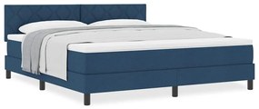 vidaXL Κρεβάτι box spring με στρώμα με στρώμα Μπλε 180 x 200 cm ύφασμα