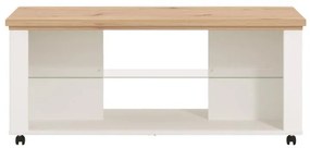 Τραπεζάκι Σαλονιού Valencia Λευκό - Artisan Oak - Λευκό Μάτ 114,5x50,5x49 εκ. 114.5x50.5x49 εκ.
