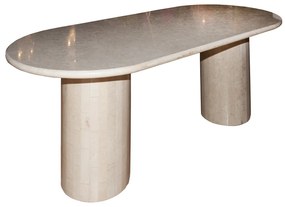 Artekko Solid Μπεζ Μαρμάρινη Τραπεζαρία (220x100x80)cm - 667-4057 - 667-4057
