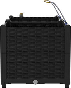 vidaXL Γλάστρα Κήπου 2 pcs Μαύρο Ατσάλι