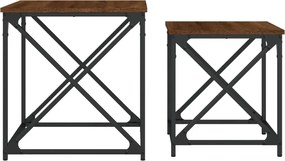vidaXL Τραπεζάκια Ζιγκόν 2 τεμ. Καφέ Δρυς από Επεξεργασμένο Ξύλο
