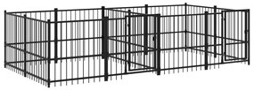 Κλουβί Σκύλου Εξωτερικού Χώρου 7,51 μ² από Ατσάλι - Μαύρο