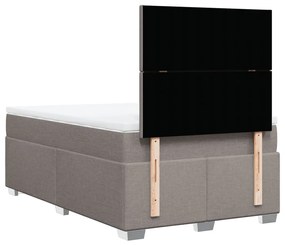 Κρεβάτι Boxspring με Στρώμα Taupe 120x190 εκ. Υφασμάτινο - Μπεζ-Γκρι