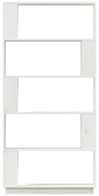 vidaXL Βιβλιοθήκη/Διαχωριστικό Χώρου Λευκό 80x25x163,5 εκ. Μασίφ Πεύκο