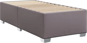 vidaXL Κρεβάτι Boxspring με Στρώμα Γκρι 100x200εκ. από Συνθετικό Δέρμα