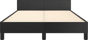 vidaXL Σκελετός Κρεβατιού Χωρίς Στρώμα Μαύρο 120x190 εκ.Συνθ. Δέρμα