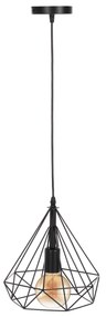 CEILING PENDANT LAMP  BLACK METAL CAP 25x22x123Hcm. 25x25x123 εκ.