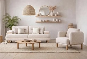 Stewehome Σετ καναπέ για σαλόνι σε χρώμα μέλι και καρυδιά