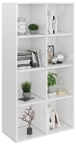 vidaXL Ραφιέρα/Βιβλιοθήκη Γυαλιστερό Λευκό 66x30x130 εκ. Επεξ. Ξύλο
