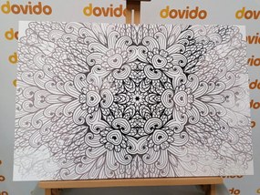 Εικόνα έθνικ Mandala σε μαύρο και άσπρο - 120x80