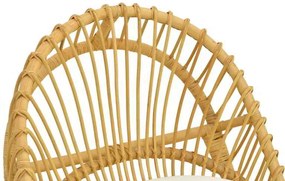 Πολυθρόνα Tromso paakoworld pe rattan σε φυσική απόχρωση με εκρού χρώμα μαξιλάρι 80x85x98εκ