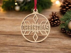 Σετ των 3 Intra απο ξύλο plywood 3mm-4mm πάχος – Εξατομικευμένο στρογγυλό μπιχλιμπίδι με νιφάδες χιονιού 25x30 cm INTRAVECTRY-MY548186