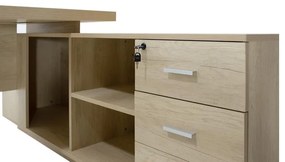 Γραφείο εργασίας επαγγελματικό Minimal δεξιά γωνία φυσικό 200x170x75εκ 200x170x75 εκ.