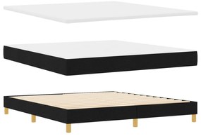 vidaXL κρεβάτι με εξοχική βάση  με στρώμα Μαύρο 180x200 εκ. Ύφασμα