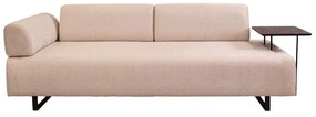 Καναπές κρεβάτι 3θέσιος με βοηθητικό τραπέζι PWF-0595 pakoworld ύφασμα μπεζ 220x90x80εκ - 071-001346