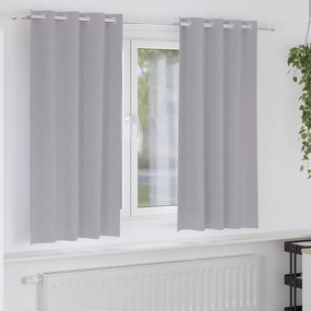 vidaXL Κουρτίνες 2 pcs Μεταλλικό Γκρι 175 x 140 εκ. Πολυεστέρας