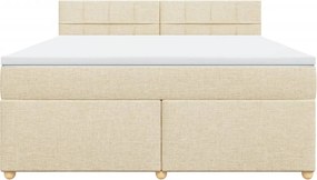 vidaXL Κρεβάτι Boxspring με Στρώμα Κρεμ 180x200 εκ. Υφασμάτινο