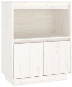 vidaXL Ντουλάπι Λευκό 60 x 34 x 75 εκ. από Μασίφ Ξύλο Πεύκου