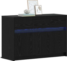 vidaXL Ντουλάπι TV 91 x 34 x 61 εκ. Μαύρη Δρυς Επεξεργασμένο Ξύλο