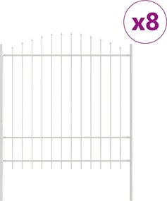 vidaXL Φράχτης Κήπου 8 pcs Λευκό 170 x 215 cm