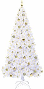 vidaXL Τεχνητό Χριστουγεννιάτικο Δέντρο Λευκό 180 cm PVC και Ατσάλι