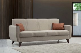 Τριθέσιος Καναπές Κρεβάτι Μπεζ ZADEN 77x207x86