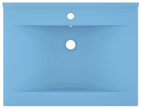vidaXL Νιπτήρας με Οπή Βρύσης Γαλάζιο Ματ 60 x 46 εκ. Κεραμικός