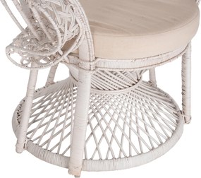 ΠΟΛΥΘΡΟΝΑ ROYAL PEACOCK HM9342.02 RATTAN ΣΕ ΛΕΥΚΟ-ΜΑΞΙΛΑΡΙ ΛΕΥΚΟ 114x72x150Yεκ.