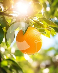 Intra Συλλεκτικό Ξύλινο Παζλ Plywood  4mm - Ζωντανό πορτοκαλί που κρέμεται από κλαδί δέντρου Σε Ξύλινο Κουτί - Διαστάσεις: 10x10 cm – 25 κομμάτια