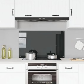 vidaXL Πλάτη Κουζίνας Μαύρη 100 x 60 εκ. από Ψημένο Γυαλί