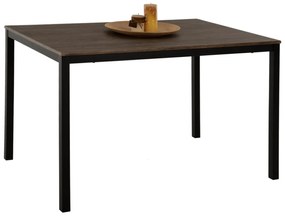 DINING TABLE GOOSE  WALNUT MDF-BLACK METAL LEGS 120X80Χ75Hcm.