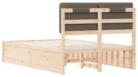 vidaXL Σκελετός Κρεβατιού με Επενδεδυμένο Κεφαλάρι Taupe 120 x 200 cm