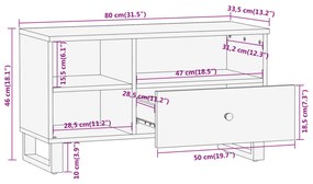 ΈΠΙΠΛΟ ΤΗΛΕΟΡΑΣΗΣ ΚΑΦΕ/ΜΑΥΡΟ 80X33,5X46 ΕΚ. ΜΑΣΙΦ ΞΥΛΟ ΜΑΝΓΚΟ 356800