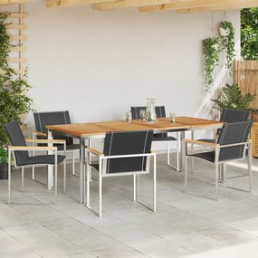 vidaXL Σετ φαγητού 7 τεμαχίων από μασίφ ξύλο ακακίας