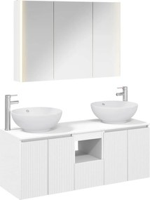 vidaXL Σετ Ντουλαπιών Μπάνιου 4 pcs Λευκό Επεξεργασμένο Ξύλο