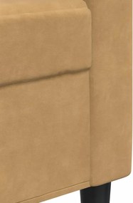 vidaXL Πολυθρόνες Σετ 3 Τεμαχίων Καφέ από Βελούδο με Μαξιλάρια