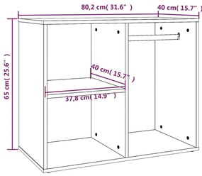 vidaXL Ντουλάπι Γυαλιστερό Sonoma Δρυς 80x40x65εκ.Επεξεργασμένο Ξύλο