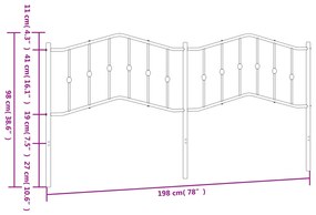 vidaXL Κεφαλάρι Λευκό 193 εκ. Μεταλλικό